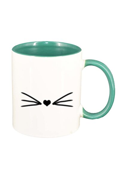 INOVATIX Cana alba personalizata, Inima, interior verde, D272, INOVATIX®. 330ml