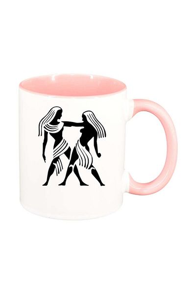INOVATIX Personalized white mug, Zodiac sign, pink interior, D152, INOVATIX®. 330ml