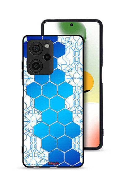 Tolwak غطاء حماية لهاتف Xiaomi Poco X5 Pro بنمط شبكة أيقونات سداسية الشكل