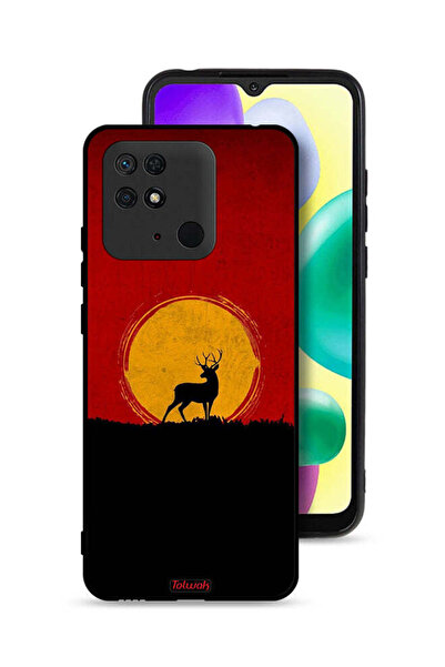 Tolwak غطاء حماية لهاتف شاومي ريدمي 10 سي برسومات الغزال والقمر
