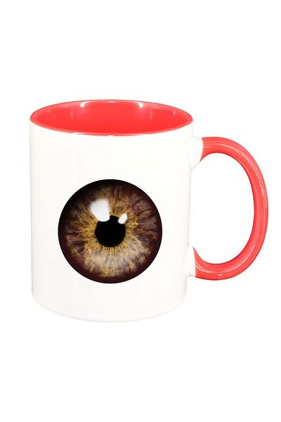 INOVATIX Personalized white mug, Eyeball, red interior, D300, INOVATIX®. 330ml
