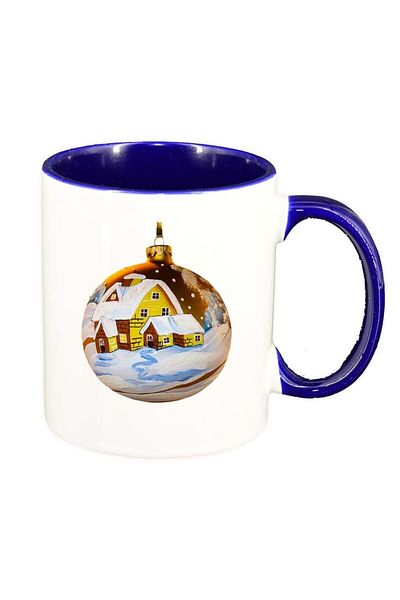 INOVATIX Personalized white mug, Christmas, dark blue interior, D172, INOVATIX®. 330ml