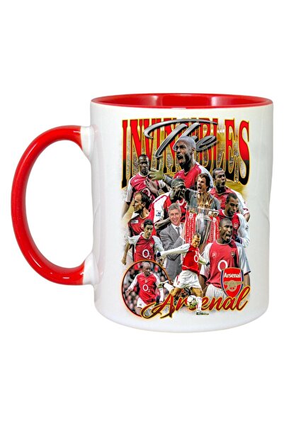 INOVATIX Εξατομικευμένη Λευκή Κούπα, Ομάδα Arsenal Invincibles, Κόκκινη Λαβή ...