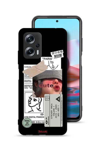 Tolwak غطاء حماية لهاتف شاومي ريدمي نوت 11T برو 5G بملصق لطيف