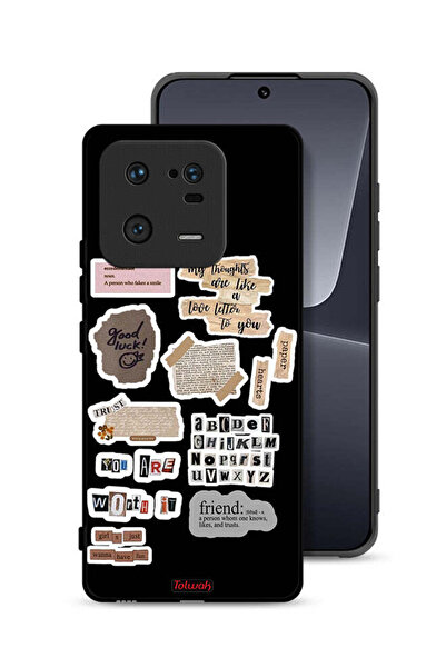 Tolwak غطاء حماية لهاتف شاومي 13 برو مع ملصقات اقتباسات الحظ السعيد
