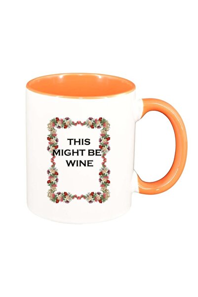 INOVATIX Cana alba personalizata, Flori, This might be wine, interior portoca...