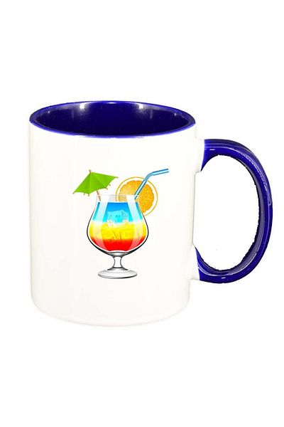 INOVATIX Personalized white mug, Cocktail, dark blue interior, D413, INOVATIX®. 330ml