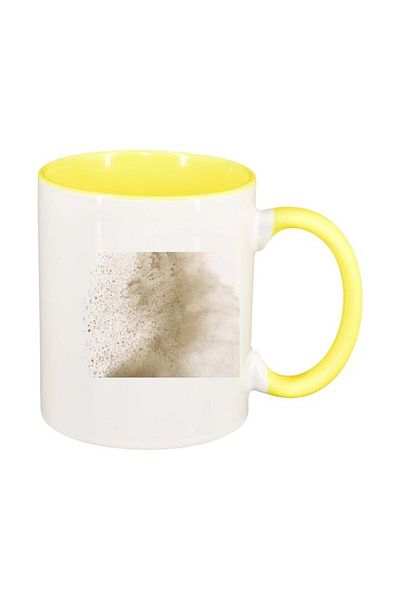 INOVATIX Personalized white mug, Sand, yellow interior, D216, INOVATIX®. 330ml