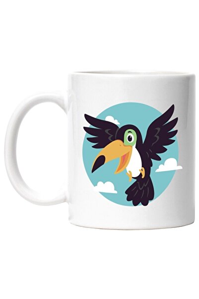 INOVATIX Cana alba personalizata, Tucan, Pasare, Exotic, Cer, Nori, Zbor, INO...