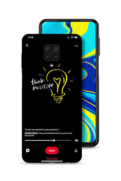 Tolwak غطاء حماية لهاتف شاومي ريدمي نوت 9S - فكر بإيجابية