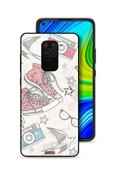 Tolwak غطاء حماية لهاتف شاومي ريدمي نوت 9 من القماش بتصميم حذاء وفن كاميرا