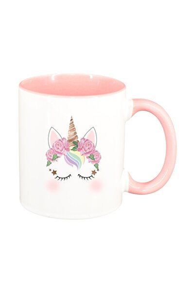 INOVATIX Cana alba personalizata, Unicorn, interior roz, D1431, INOVATIX®. 330ml