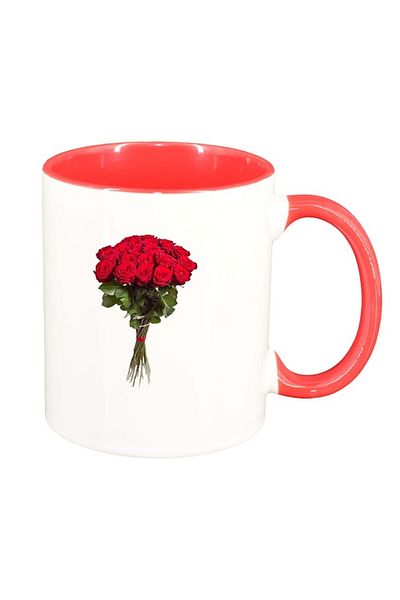 INOVATIX Cana alba personalizata, Rose, interior rosu, D363, INOVATIX®. 330ml
