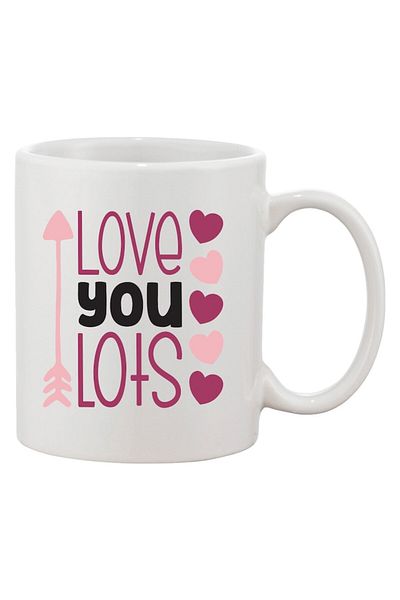 INOVATIX Personalized white mug, personalized 'Love you lots', INOVATIX®. 330ml