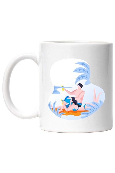 INOVATIX Personalized white mug, Beach, Sand, Sea, Drink, INOVATIX®. 330ml
