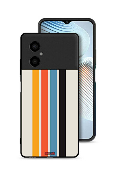 Tolwak Xiaomi Poco M4 5G Protective Case Cover Straight Lines Pattern
