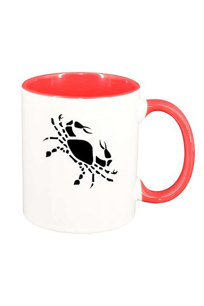 INOVATIX Personalized white mug, Zodiac sign, red interior, D153, INOVATIX®. 330ml