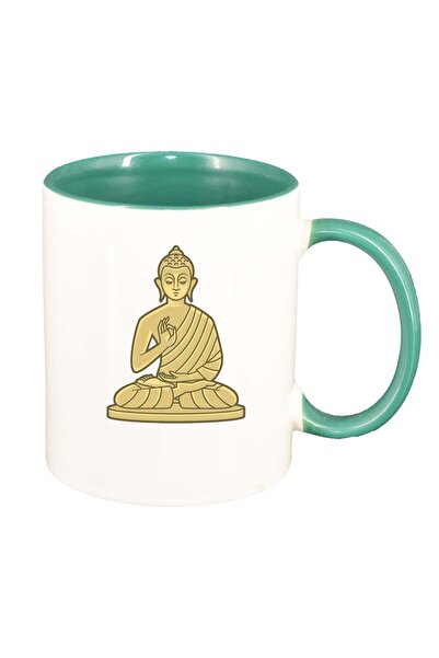 INOVATIX Εξατομικευμένη λευκή κούπα, ινδική, πράσινο εσωτερικό, D369, INOVATI...