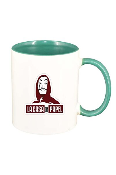 INOVATIX Cana alba personalizata, La Casa De Papel, interior verde, D1304, IN...