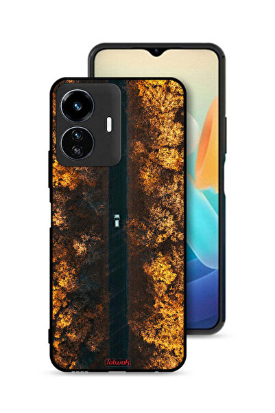 Tolwak غطاء حماية لهاتف Vivo Y77 5G بتصميم طريق في أشجار الخريف