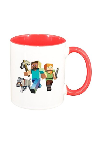 INOVATIX Персонализирана бяла чаша, Minecraft, червен интериор, D1468, INOVAT...