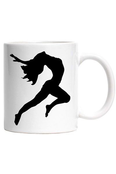 INOVATIX Personalized white mug, a girl dancing happily, INOVATIX®. 330ml