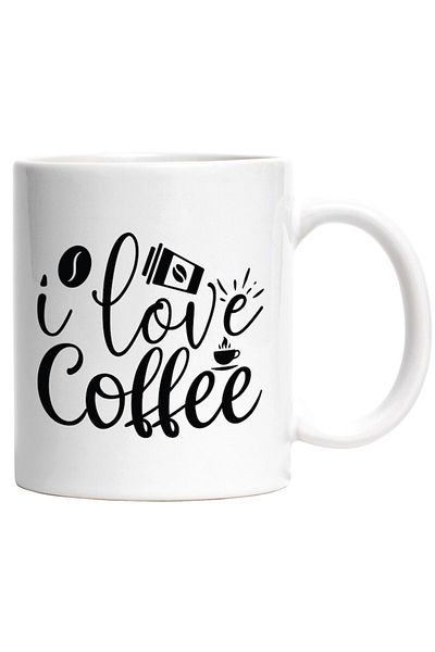 INOVATIX Personalized white mug, for those who really love coffee - caffeine, INOVATIX®. 330ml