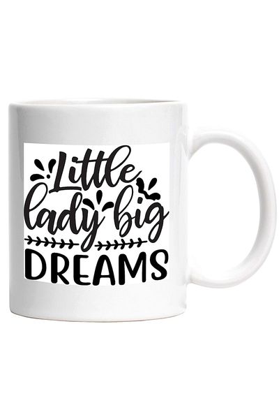 INOVATIX Personalized white mug, for a little lady with big dreams, INOVATIX®. 330ml