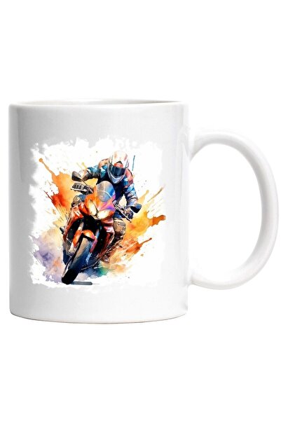 INOVATIX Εξατομικευμένη λευκή κούπα, Sport Motorcycle, Εικονογράφηση με ακουα...