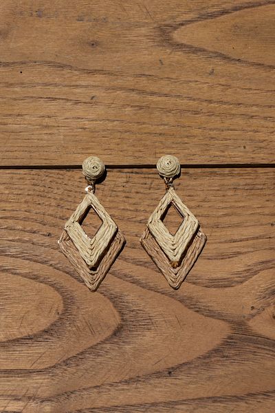 Rumon Straw Polygon Earrings