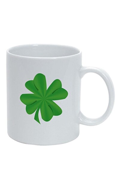 INOVATIX Εξατομικευμένη λευκή κούπα, Τριφύλλι, λευκό, D987, INOVATIX®. 330ml