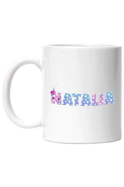 INOVATIX Personalized white mug, Name Natalia, Unicorn, Princess, Fairytale, Cute, INOVATIX®. 330ml