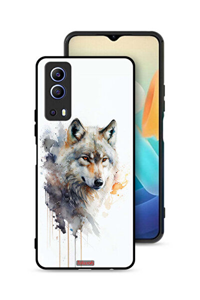 Tolwak غطاء حماية لهاتف Vivo Y72 5G بتصميم فن تجريدي للذئب