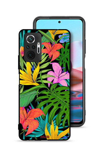 Tolwak غطاء حماية لهاتف شاومي ريدمي نوت 10 برو 4G بنقشة زهور استوائية وأوراق شجر