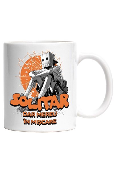 INOVATIX Εξατομικευμένη λευκή κούπα, Άνδρας με ένα κουτί στο κεφάλι του Μοναχ...