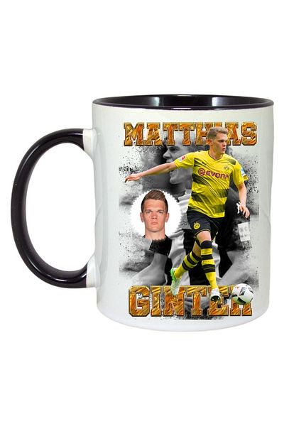 INOVATIX Cana Alba Personalizata, Matthias Ginter Player, Maner Si Interior Negru, ®. 330ml