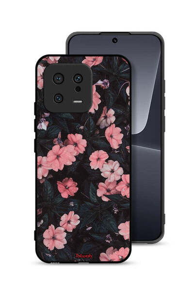 Tolwak غطاء حماية لهاتف شاومي 13 - لون الخوخ والورود الصغيرة