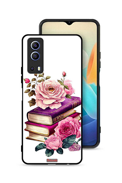 Tolwak غطاء حماية لهاتف Vivo Y72 5G بنقشة الورود والكتب