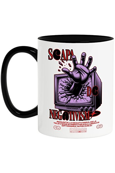 INOVATIX Cana alba personalizata, Scapa De Negativismul de la Televizor, cu M...