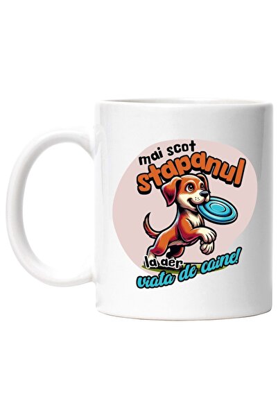 INOVATIX Cana alba personalizata, mai scot stapanul la aer, viata de caine , ...