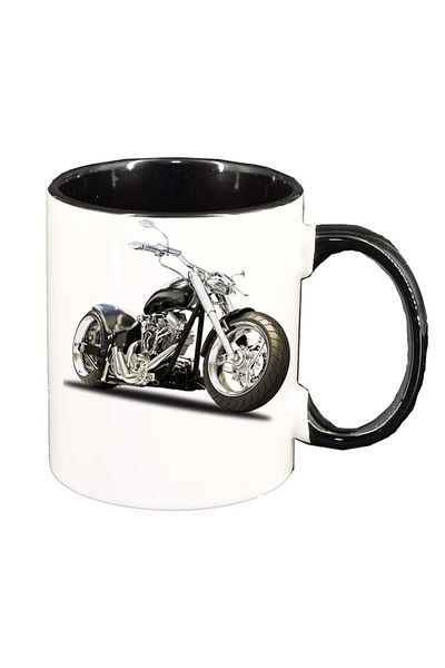INOVATIX Personalized white mug, Motor, black interior, D49, INOVATIX®. 330ml