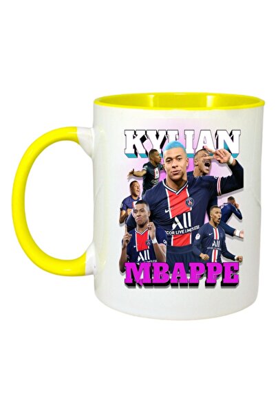 INOVATIX Cana Alba Personalizata, Kylian Mbappe Psg Goal, Maner Si Interior Galben, ®. 330ml