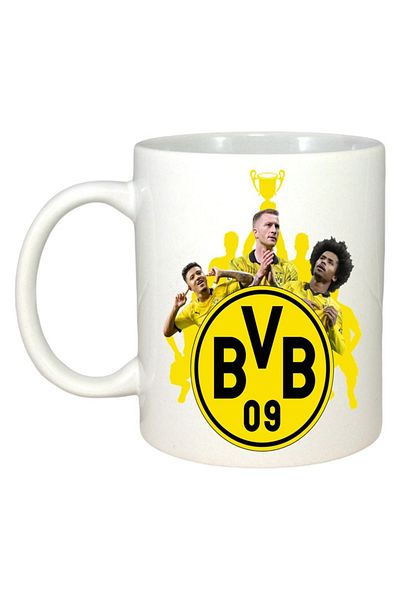 INOVATIX Personalized White Mug, Dortmund Bvb 09, White Handle and Interior, ®. 330ml