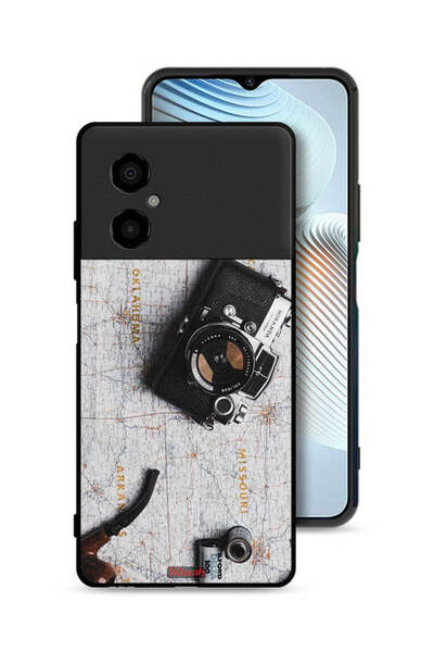 Tolwak Xiaomi Poco M4 5G Protective Case Cover Vintage Camera