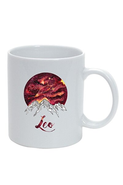 INOVATIX Cana alba personalizata, Zodiac, Leo, alb, D1385, INOVATIX®. 330ml