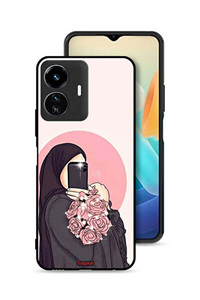 Tolwak غطاء حماية لهاتف Vivo Y77e 5G، فن التقاط صور سيلفي مع حمل الزهور