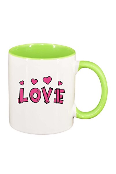 INOVATIX Εξατομικευμένη λευκή κούπα, Love, κόκκινο εσωτερικό, D339, INOVATIX®...