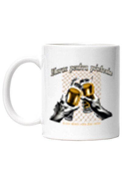 INOVATIX Cana alba personalizata, Maini dand noroc pahare de bere prietenie, ...