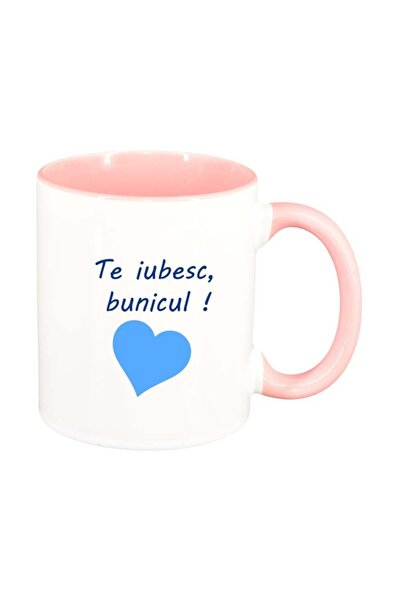 INOVATIX Cana alba personalizata, Te iubesc..., interior roz, D1027, INOVATIX...