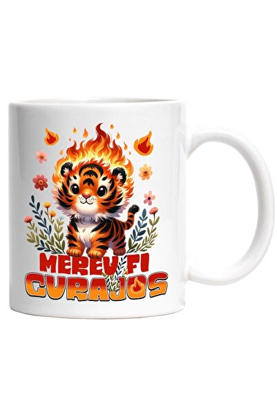 INOVATIX Cana alba personalizata, pui de tigru motivational mereu fii curajos...